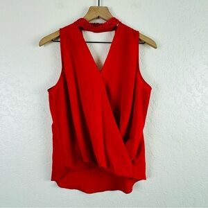 A. Byer | red lace collar tank top | M